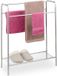 Relaxdays handdoekrek - 3 stangen - 78 x 63 x 26,5 cm - staal - met plank - vrijstaand - zilver