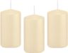 Trend Candles Cilinderkaars/stompkaars - 10x - cremewit - 5 x 10 cm - 23 branduren