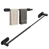 Alyvisun Zelfklevende Handdoekhouder, RVS Handdoekrek, Uittrekbaar van 37 cm tot 57,5 cm, Wandgemonteerd Handdoekenrek voor Keuken en Badkamer, Eenvoudige Installatie