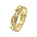 Lucardi Dames Ring goldplated 2rij met light colorado - Ring - Cadeau - Staal - Goudkleurig