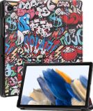 BTH Hoesje - Geschikt voor Samsung Galaxy Tab A8 - Dun & Stevig - Hardcover Book Case - Trifold Bookcase Hoes - Hard Cover - Tablethoes - Graffity