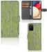 Samsung Galaxy A03s Book Style Case Vert Bois Portefeuille étui