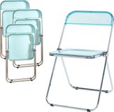 [en.casa] Klapstoel set van 4 Pornainen 74x46x47 cm lichtblauw transparant