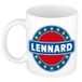 Bellatio Decorations Lennard voornaam koffiemok beker wit/blauw 300 ml