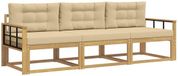vidaXL - Chaise longue loungeset - 3 zitplekken - Polyester - Wit en Beige