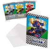 Basic Formula 1 Invitations 8 Pieces