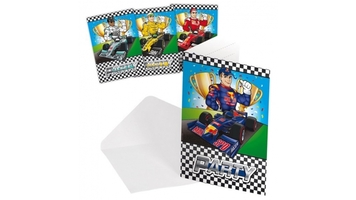 Basic Formula 1 Invitations 8 Pieces