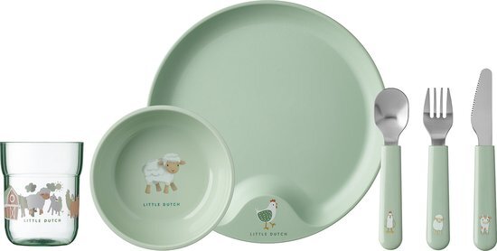 Mepal Mio kinderservies set – 6-delig – Kraamcadeau – Kinderservies – Little Farm