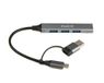 Ewent EW1154 interface hub USB 3.2 Gen 1 (3.1 Gen 1) Type-A + Type-C Grijs