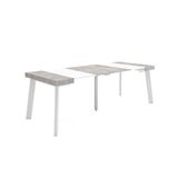 Skraut Home Uittrekbare Consoletafel Eettafel 220cm Wit/Cement