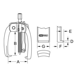 KS Tools BASIC universele trekker 3-arm - 20-200mm