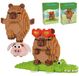 Merkloos Bouwstenen capybara - Mini bouwstenen - Dierenfiguurtjes - Krokodil en varkentje
