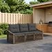 Maison Exclusive - Ensemble de jardin avec banc, composé de 3 pièces, 3 places, gris, en polyrotin