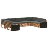 vidaXL - Buiten - bank - set - 9 - st - Natuurlijk - en - Antraciet