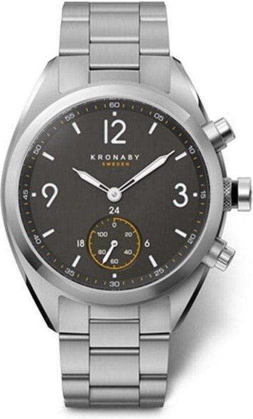 Kronaby Apex Hybrid S3113/1 Heren Horloge - Zilverkleurig - Zwart - RVS - 41 mm