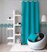 HomeMaison Effen gordijn met zeilringen, polyester, turkoois