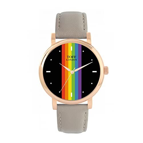 Toff London Pride Lineaire zwarte wapenstokken Horloge - 5059911143318