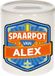 Bellatio Decorations Kinder spaarpot met naam - Alex - keramiek - met dop - wit