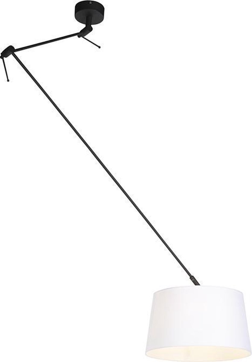 QAZQA blitz - Landelijkee Hanglamp met kap - 1 lichts - L 380 mm - Wit - Woonkamer | Slaapkamer | Keuken