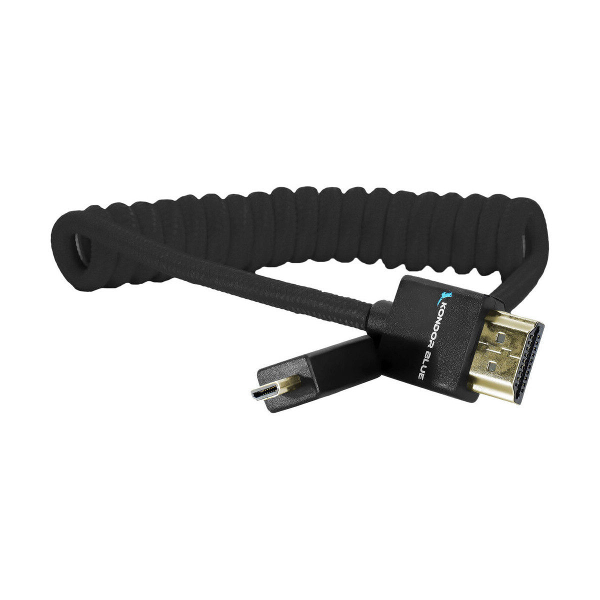 Kondor Blue Kondor Blauw Coiled Micro HDMI to Full HDMI (12-24"") Zwart