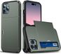 Selected by GSMpunt.nl Hoesje met Kaarthouder Slider Geschikt voor Apple iPhone 15 Pro Max | Back Cover Pasjeshouder Achterkant | Kaarthouder voor Twee Pasjes | Groen