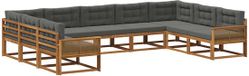 vidaXL Hoek loungeset 9-delig acaciahout naturel et anthracite