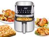 Friteuse à air chaud, 7 litres, numérique, avec écran tactile, 8 programmes, jusqu'à 200°C, en acier