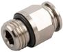 RS PRO Steekfitting, schroefdraad-tot-buis, messing vernikkeld, 20bar, verpakking van 10 stuks