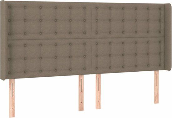 vidaXL Hoofdbord Stof Taupe 203x16x118/128 cm
