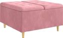 Syfax Ottoman met Opbergruimte Roze 80 x 80 x 45 cm Fluweel