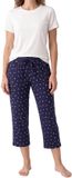 Schiesser Dames pyjama Mix & Relax donkerblauw / crème