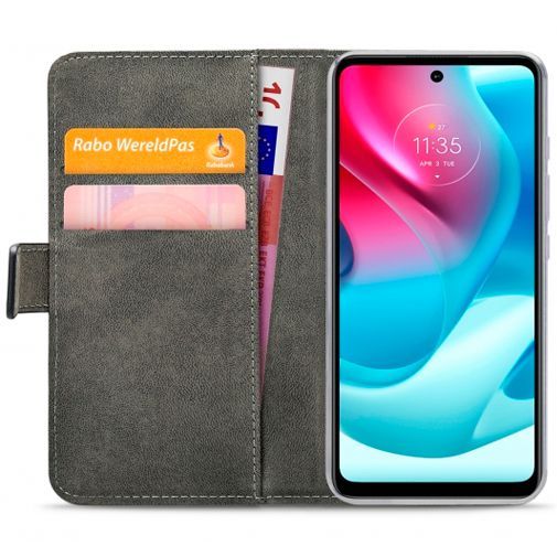 Mobilize PU-leer Book Case Zwart Motorola Moto G60s