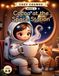 Cozy Cosmos: Cocoa at the Space Station: Cute & Comfy Space Coloring Book for Kids Ages 4-8