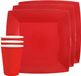 Santex Feest/Verjaardag Servies Set - Rood - Karton - 10 Bordjes en 10 Bekertjes
