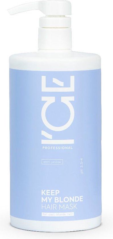 ICE Professional Keep My Blonde Mask Anti-Yellow 750ml - Alle Haartypes - Pomp - 12 Maanden Na Opening