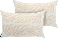 Beliani ALISMA - Set van 2 tuinkussens - Lichtbeige - 30 x 50 cm - Polyester