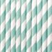 PartyDeco Drinkrietjes Gestreept - Papier - Blauw/Wit - 10 Stuks - 19 cm