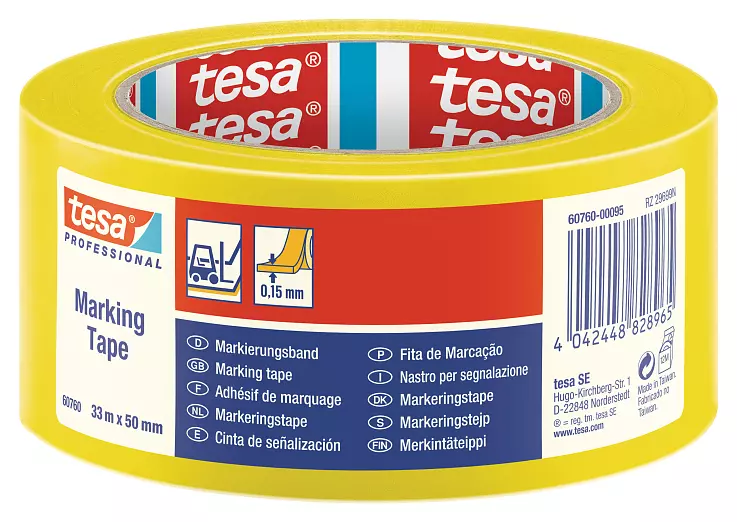 tesa 60760-00095-15 - Montagetapes & -labels - geel - 5,00 cm