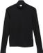 s.Oliver - Dames T-shirt met opstaande kraag - Zwart - Maat 46