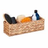 Relaxdays Opbergmand van waterhyacint met 3 vakken, 13 x 42,5 x 15 cm, kleur naturel