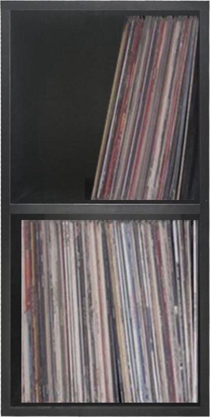 VDD Vinyl Wish lp platen vinyl opbergkast - opbergen lp vinyl platen - boekenkast - 2 vakken - zwart