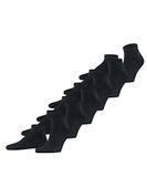 FALKE Happy 6-Pack kort eenkleurig katoen multipack sneakersokken enkelsokken heren blauw - maat 47-50