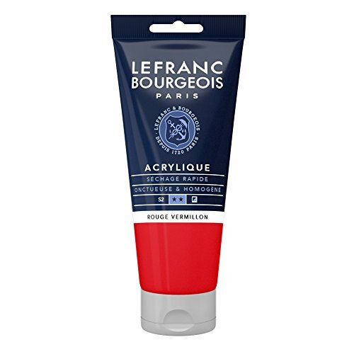 Lefranc & Bourgeois Lefranc Bourgeois 300433 fijne acrylverf, hoog gepigmenteerd, goede dekking, romige homogene textuur - 80ml tube, Red Vermilion