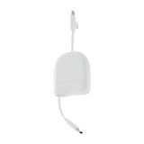 Xoopar Intrekbare Multi USB-oplaadkabel 1 m 60 W - USB-C en Lightning snel opladen, compatibel met CarPlay en Ice-R gegevensoverdracht, wit