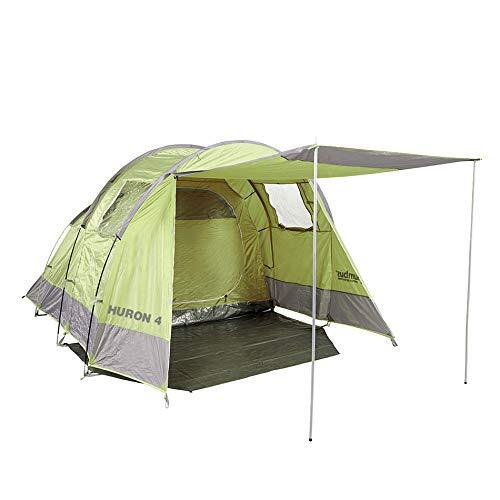Columbus Huron 4 campingtent, campingtent voor 4 personen met 1 grote en grote kamer, waterdichte tent in groen en grijs, 8,2 kg