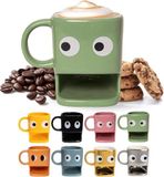 Fisura - Originele cadeau mok "ogen" mok met koekblik Keramische mok met koekblik Mok 240ml (Groen)