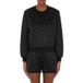 Moschino Sweatshirt avec logo allover et strass Noir Taille : 36