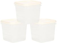 Hega Hogar Voorraad - boîte de conservation - 3x pièces - transparent/blanc - plastique - 0,3 litre