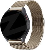 Bandz Hoogwaardige Milanese Loop band met magneetsluiting geschikt voor Garmin Vivoactive 6 / 5 / 3 / Vivomove / 3 / HR / Style / Luxe / Sport / Trend / Forerunner 645 / 570 / 245 / 170 / 165 / 70 / 55 / Venu / SQ / SQ2 / 2 Plus - Champagne