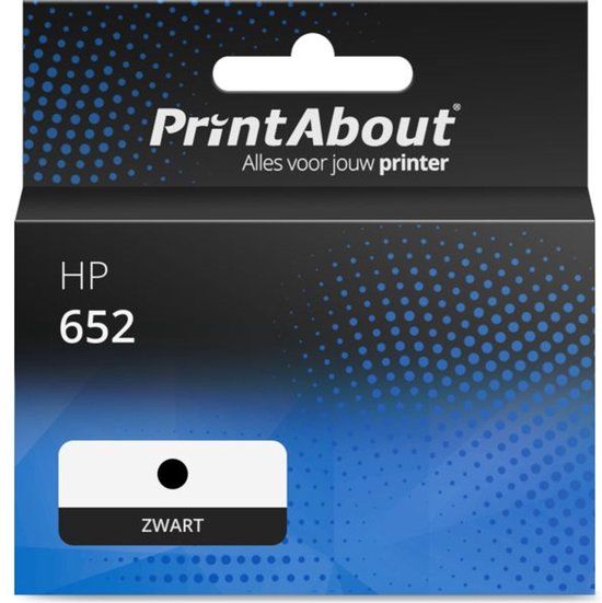 PrintAbout Huismerk Inktcartridge 652 (HF6V25AEPA (nr. 652)) Zwart geschikt voor HP